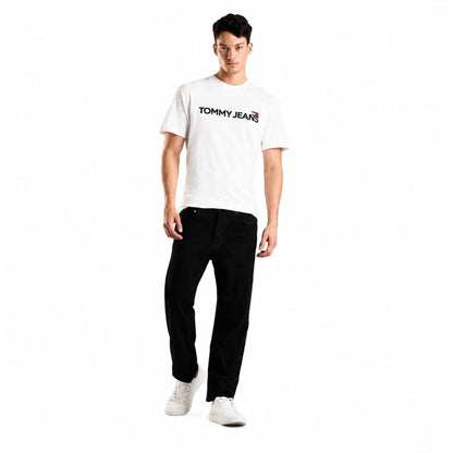 TOMMY HILFIGER Men Printed Crew Neck Pure Cotton T-Shirt - White