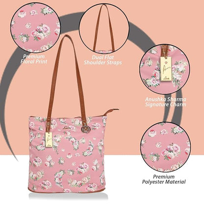 Lavie Flavo Women's Light Pink Floral Tote Bag | Stylish Handbag