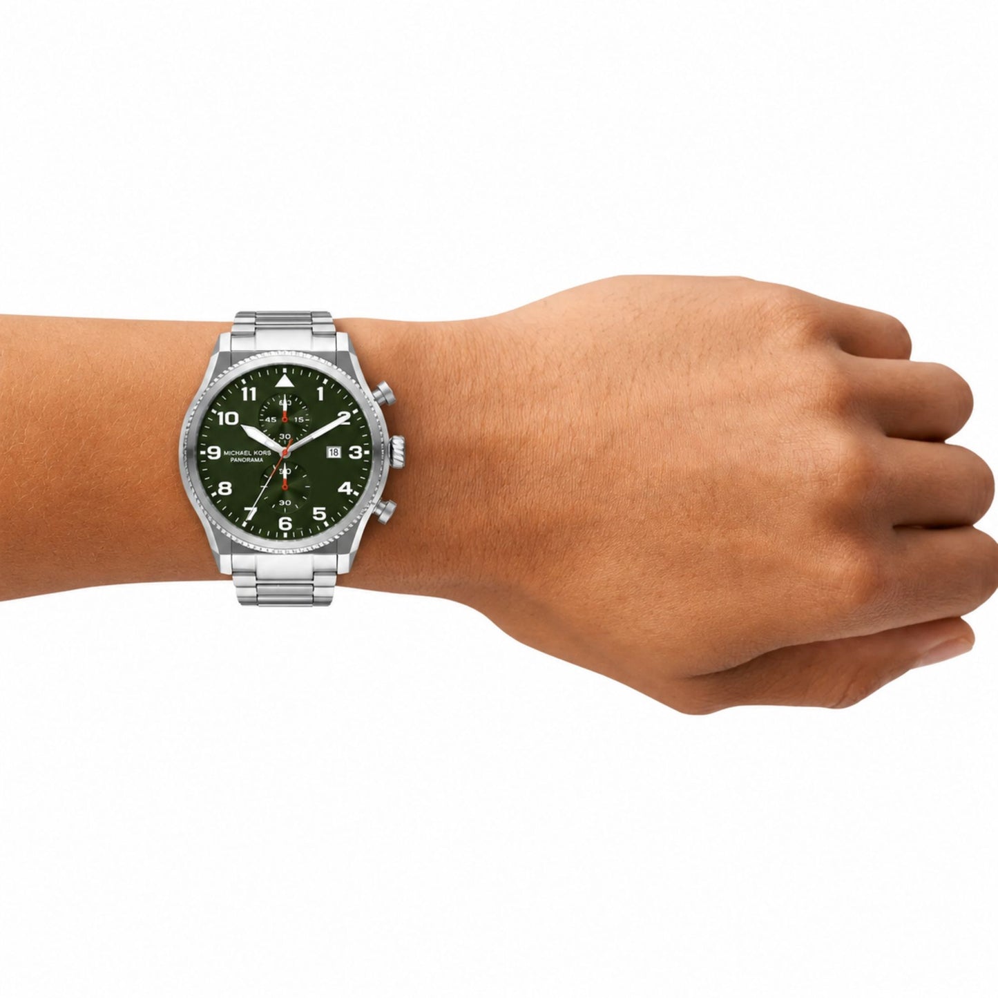 Michael Kors Panorama Green Dial Chronograph Watch Men - MK9196