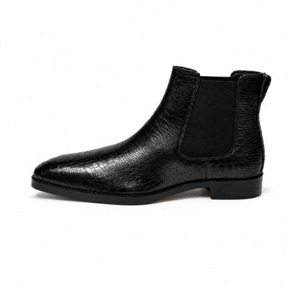 Brooks Brothers Croc Texture Chelsea Boots for Men’s - Black