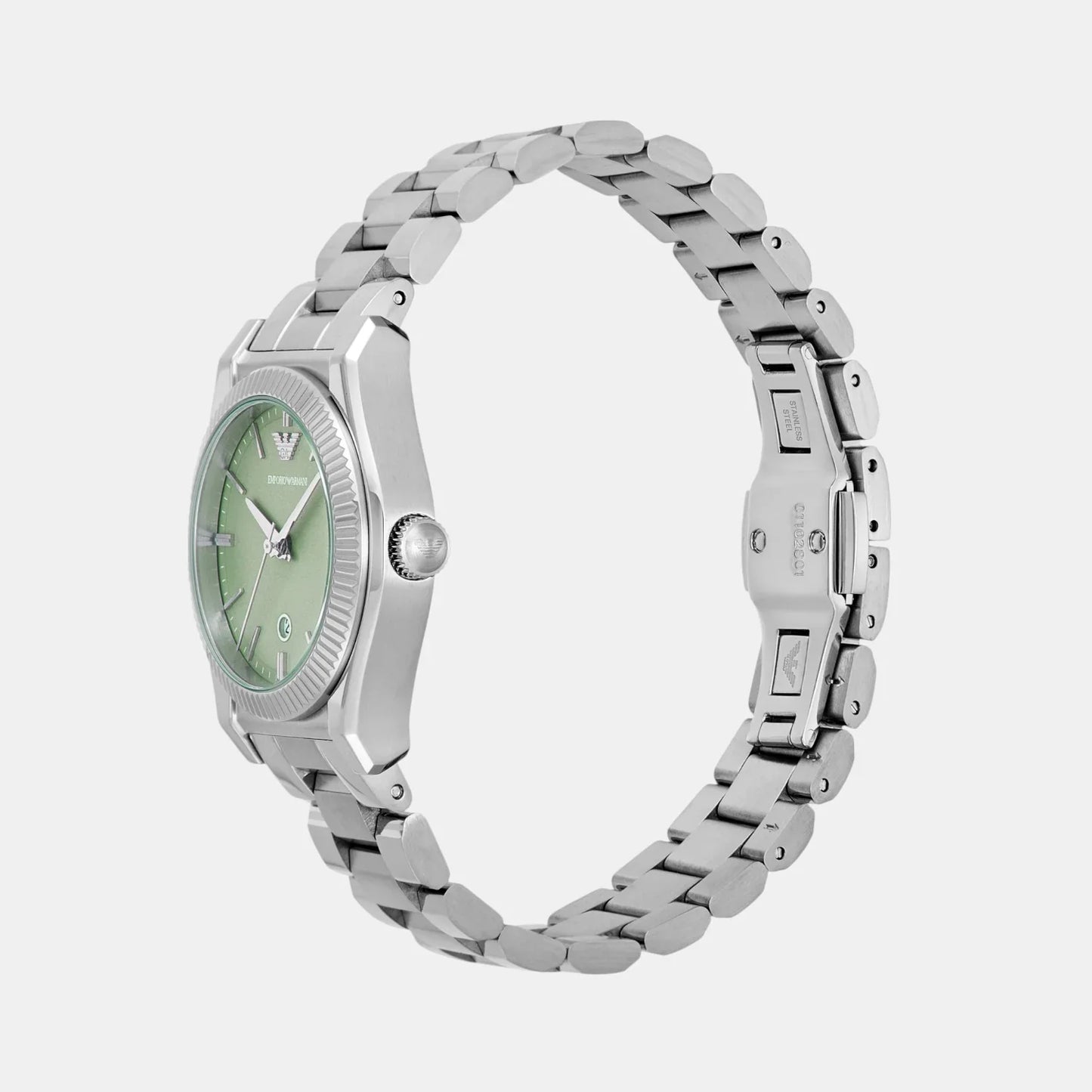 Emporio Armani AR11656 Women’s Watch | Green Dial Stainless Steel Bracelet | Quartz Analog Luxury Watch