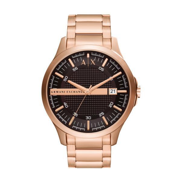 Armani Exchange AX2449 Men’s Analog Watch – Brown Dial, Rose Gold Stainless Steel Strap, 46mm Quartz