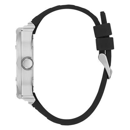 GUESS GW0634G1 Sport Rival Men’s Watch | Black Dial Silicone Strap | 47mm Multi-Function Analog Watch