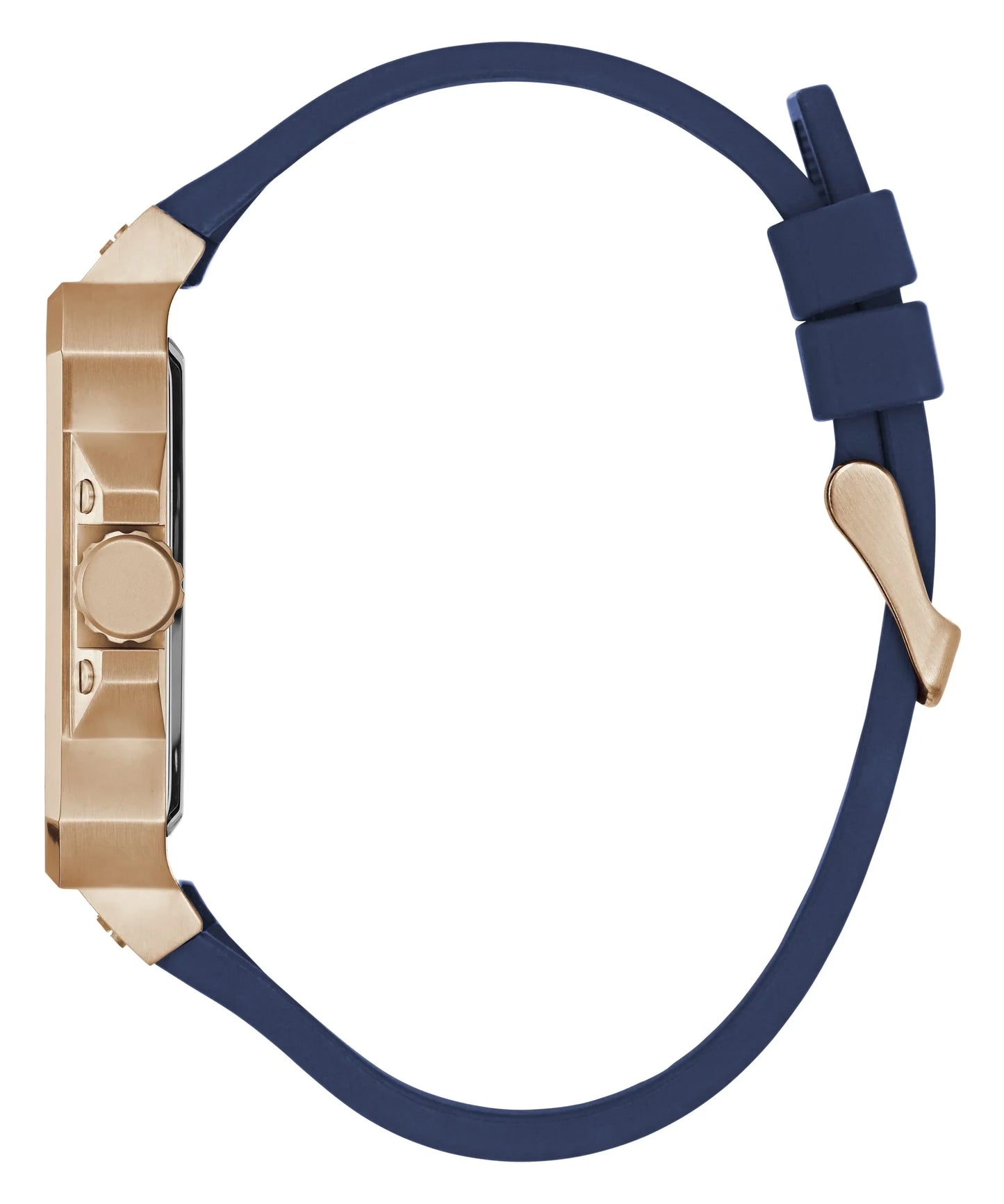 GUESS GW0637G3 Leo Men’s Watch | Blue Dial Square Case Silicone Strap | 42mm Analog Multi-Function Watch
