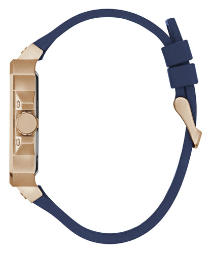 GUESS GW0637G3 Leo Men’s Watch | Blue Dial Square Case Silicone Strap | 42mm Analog Multi-Function Watch