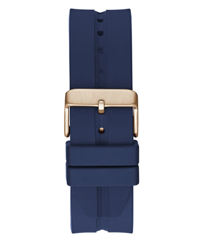 GUESS GW0637G3 Leo Men’s Watch | Blue Dial Square Case Silicone Strap | 42mm Analog Multi-Function Watch