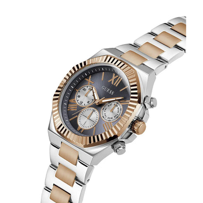 GUESS GW0703G1 Equity Men’s Watch | Blue Dial Two-Tone Stainless Steel Bracelet | 44mm Multi-Function Luxury Watch