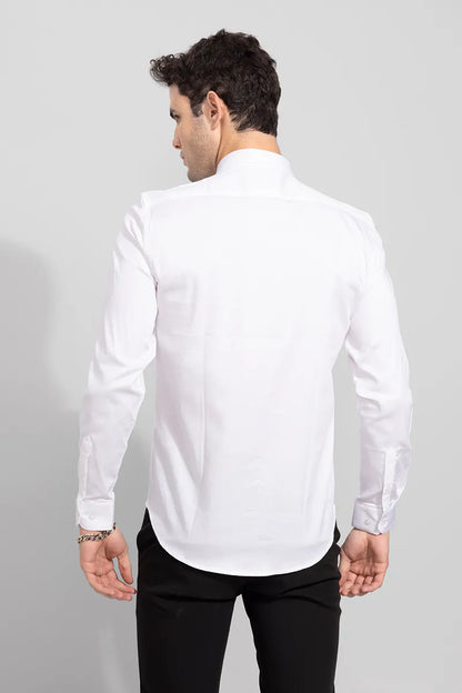 Snitch Box Stripe White Shirt for Men