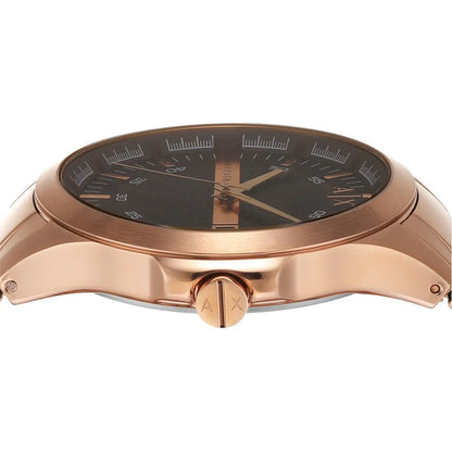 Armani Exchange AX2449 Men’s Analog Watch – Brown Dial, Rose Gold Stainless Steel Strap, 46mm Quartz