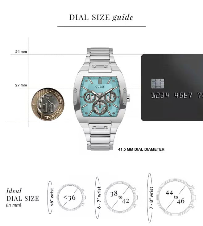 Guess GW0456G4 Men’s Analog Watch – Blue Dial, Two-Tone Stainless Steel Strap, 42mm Quartz