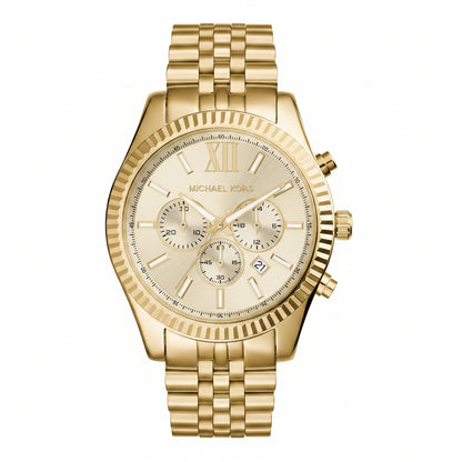 Michael Kors MK8281 Lexington Men’s Watch | Gold Tone Chronograph | 44mm Stainless Steel Luxury Watch