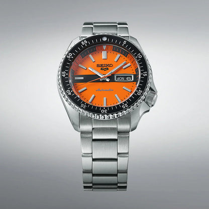 Seiko SRPK11K1 (Seiko 5 Sports) Men’s Automatic Orange Dial Watch | Stainless Steel Sports Timepiece