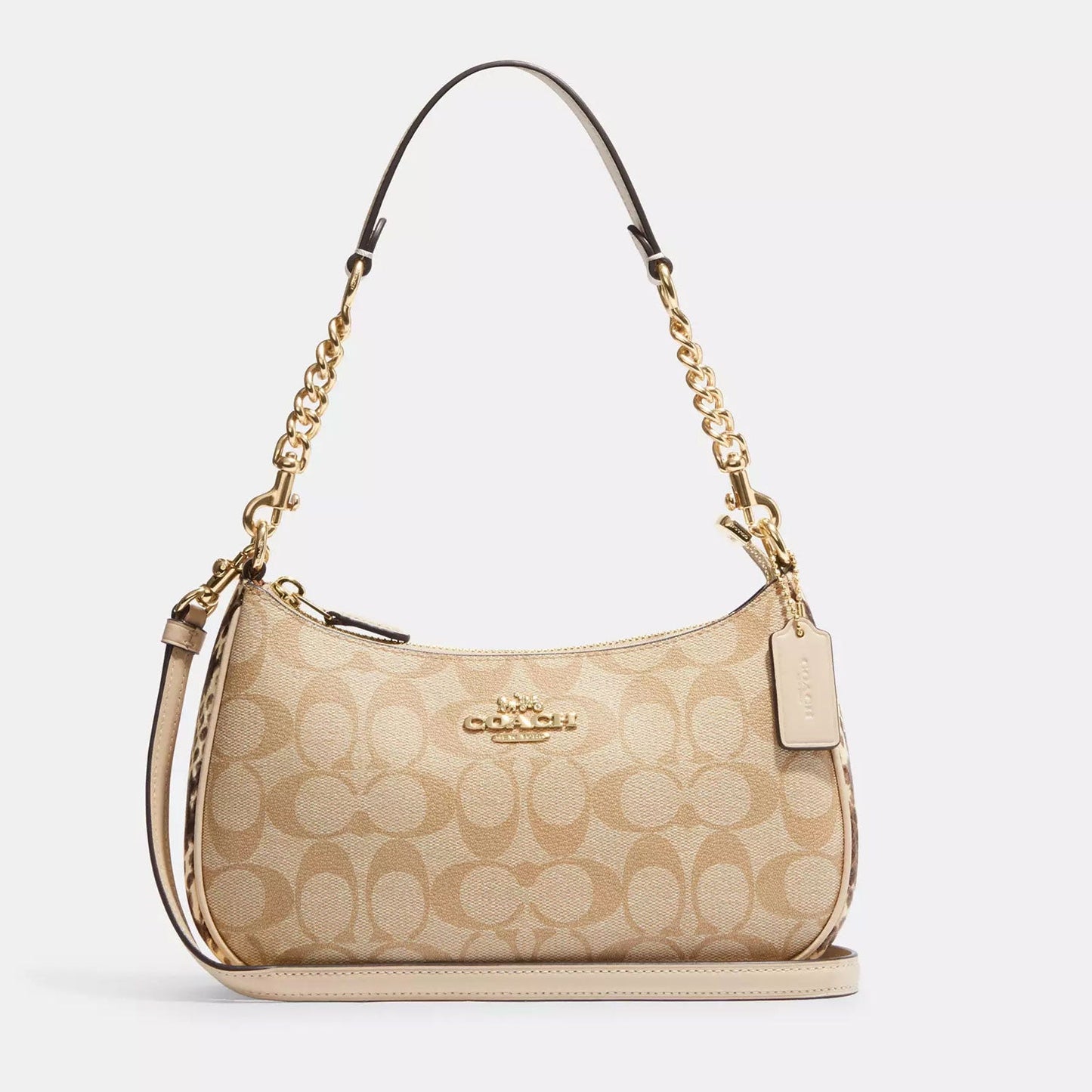 Coach Teri Shoulder Bag in Signature Canvas – Beige/Khaki