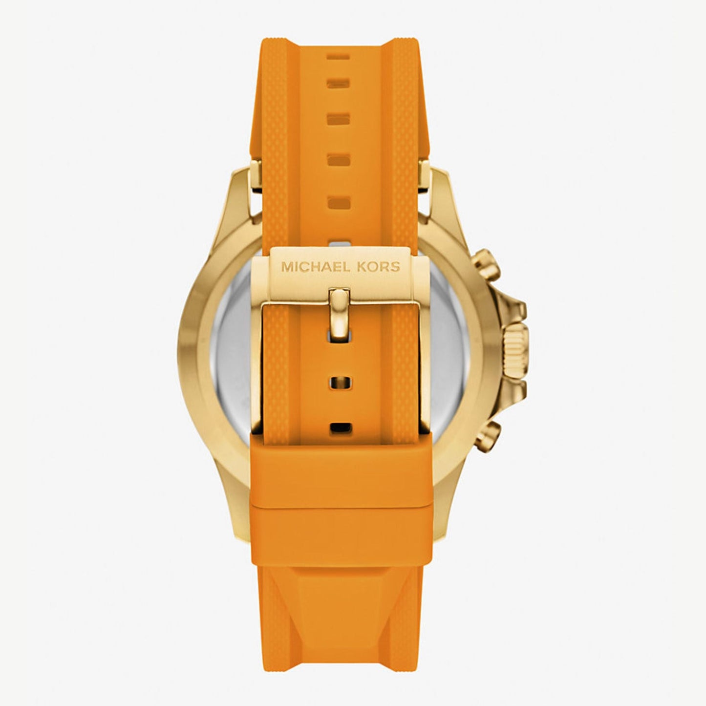 Michael Kors MKO1185 Everest Chronograph Men’s Watch – Gold Tone Case, Orange Silicone Strap, 45mm, 100M WR