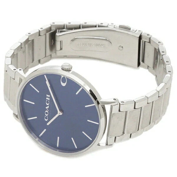 Coach Charles 14602429 Men’s Analog Watch – Blue Dial, Stainless Steel Strap, 41mm Quartz
