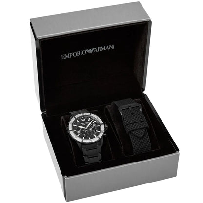 Emporio Armani AR80050 Men’s Watch | Black Dial Chronograph | 43mm Stainless Steel Luxury Watch