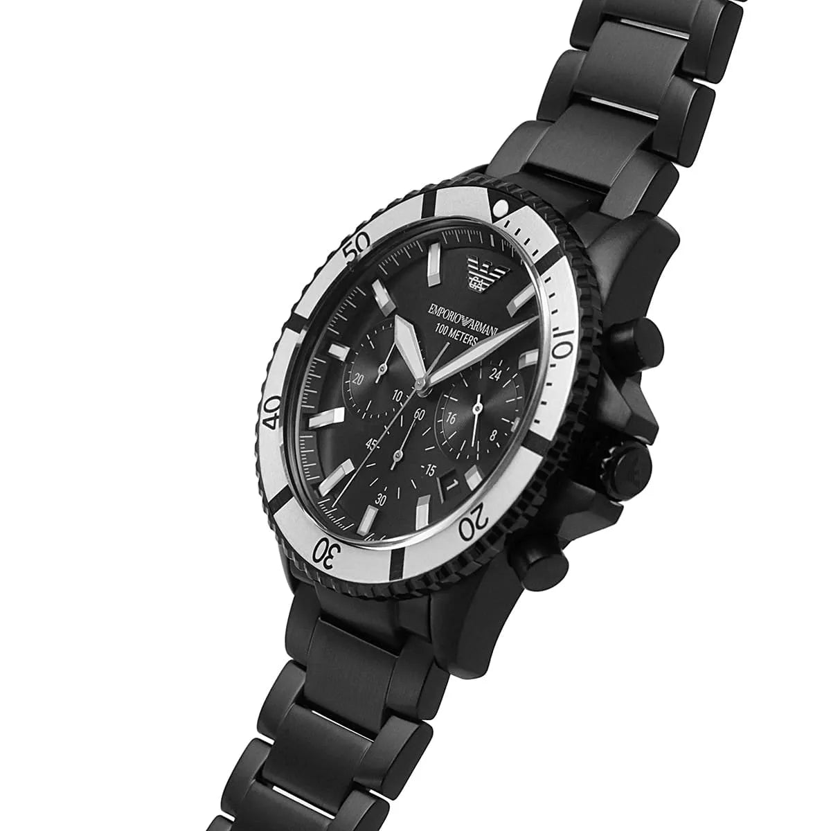 Emporio Armani AR80050 Men’s Watch | Black Dial Chronograph | 43mm Stainless Steel Luxury Watch