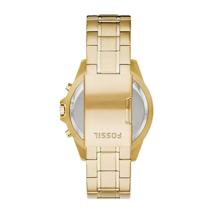 Fossil Garrett FS5772 Men’s Chronograph Watch – Gold Dial, Gold Stainless Steel Strap, 44mm Quartz