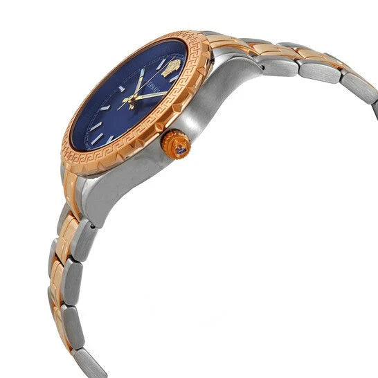 Versace V12060017 Hellenyium Women’s Watch | Blue Dial Two-Tone Stainless Steel | Swiss Quartz 35mm Luxury Watch