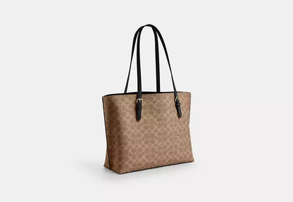 Coach Mollie Tote Bag 25 in Signature Canvas Beige/Black