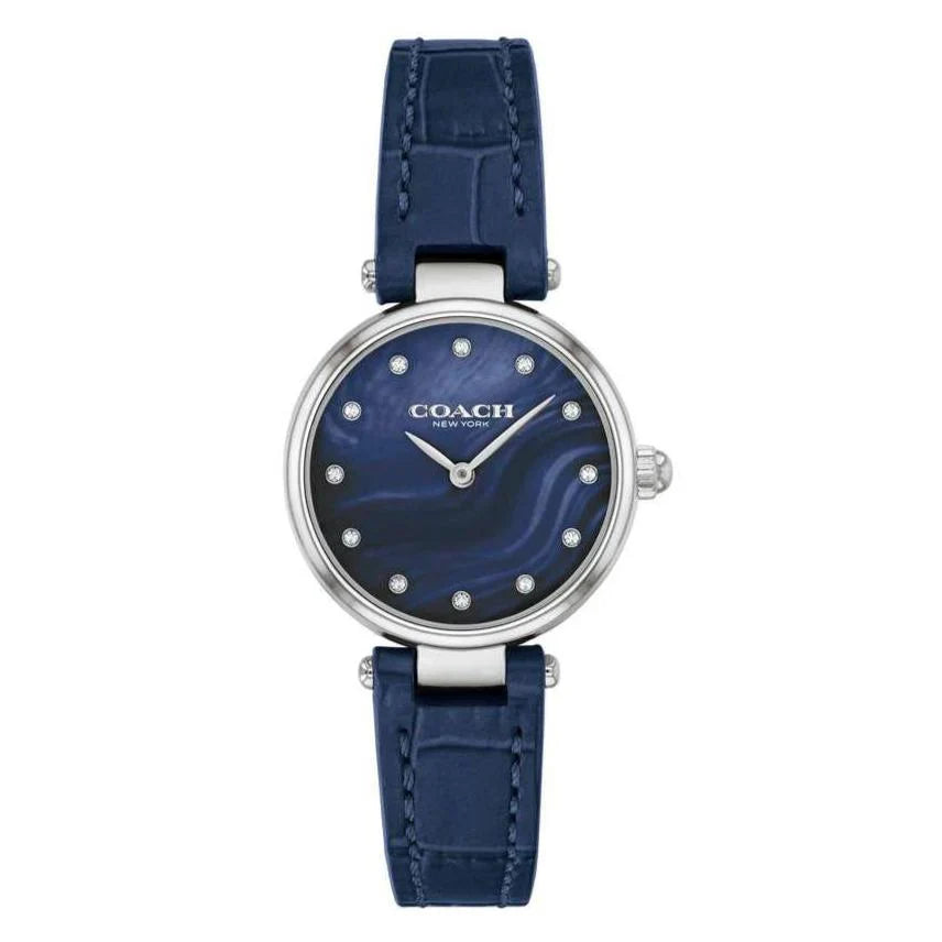 Coach 14503535 Park Women’s Watch | Navy Blue Dial Blue Leather Strap | Swarovski Crystal Analog Luxury Watch