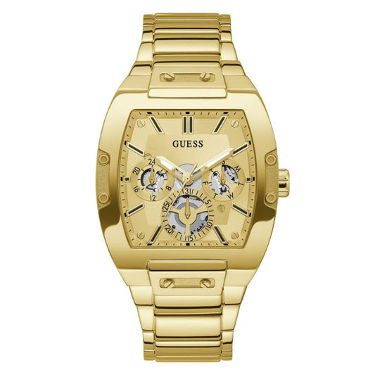 GUESS GW0456G2 Phoenix Men’s Watch | Gold Tone Multifunction | Rectangle Dial Stainless Steel Luxury Watch
