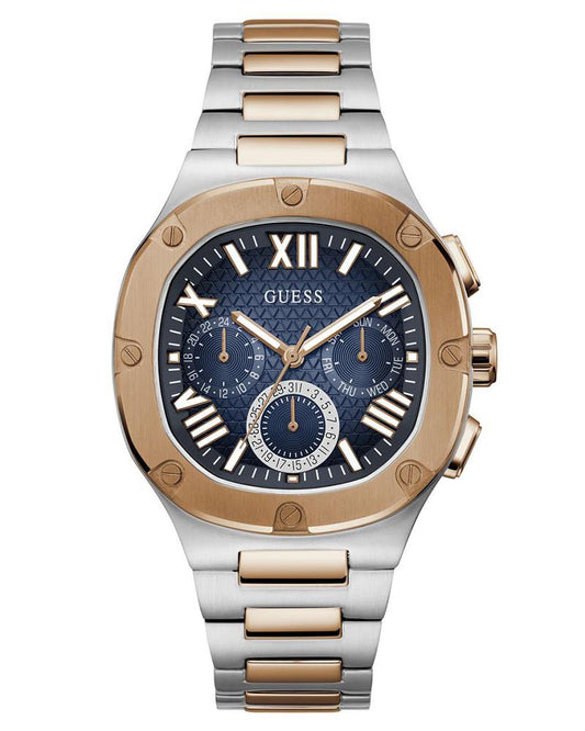 GUESS GW0572G4 Headline Men’s Watch | Blue Dial Chronograph Two-Tone Stainless Steel | 42mm Luxury Analog Watch