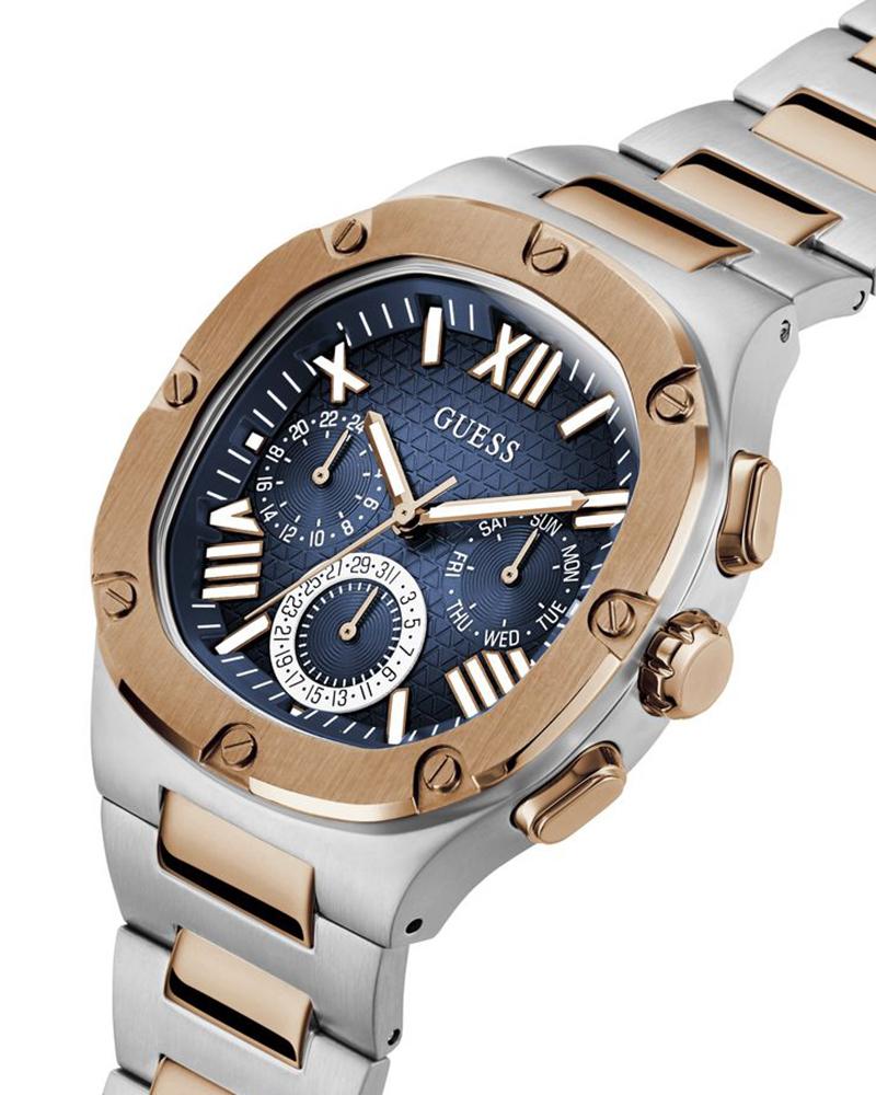 GUESS GW0572G4 Headline Men’s Watch | Blue Dial Chronograph Two-Tone Stainless Steel | 42mm Luxury Analog Watch