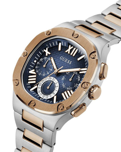 GUESS GW0572G4 Headline Men’s Watch | Blue Dial Chronograph Two-Tone Stainless Steel | 42mm Luxury Analog Watch