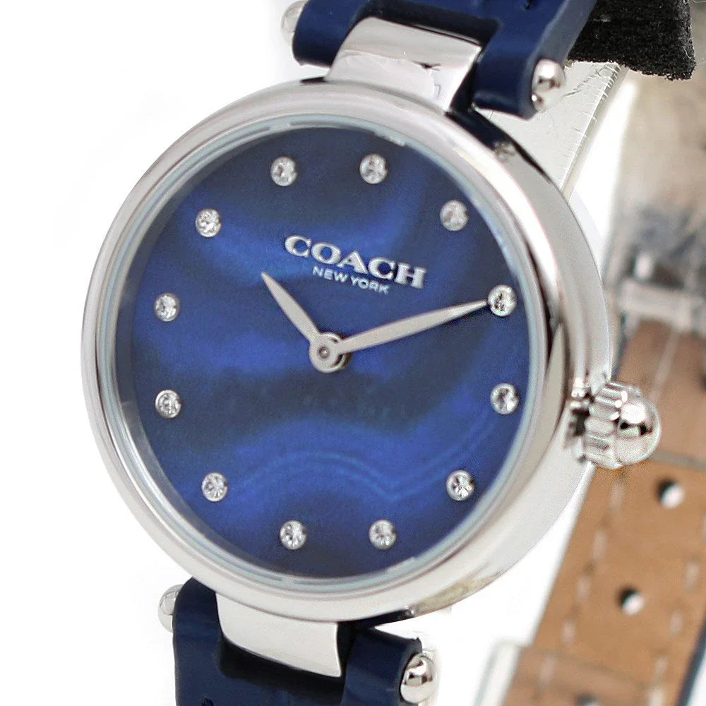 Coach 14503535 Park Women’s Watch | Navy Blue Dial Blue Leather Strap | Swarovski Crystal Analog Luxury Watch