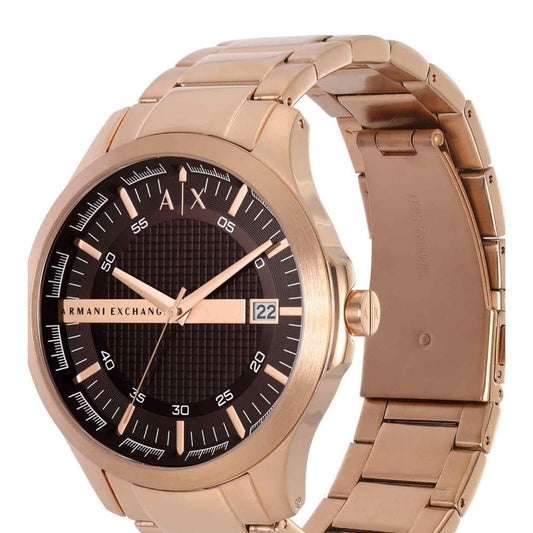 Armani Exchange AX2449 Men’s Analog Watch – Brown Dial, Rose Gold Stainless Steel Strap, 46mm Quartz