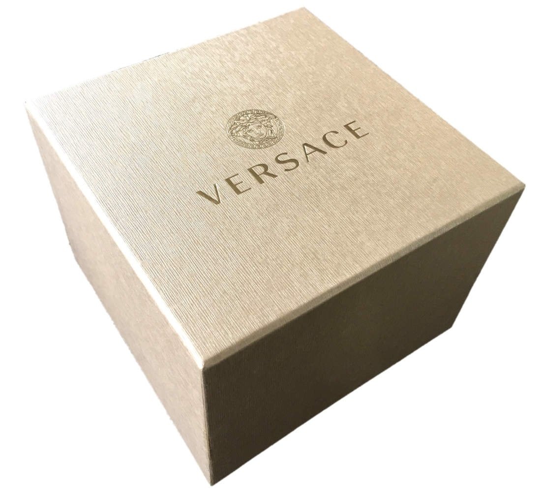 Versace V12030015 Hellenyium Women’s Watch | Silver Dial Two-Tone Stainless Steel | Swiss Quartz 35mm Luxury Watch