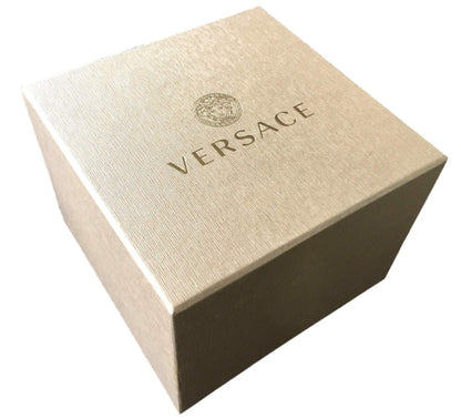 Versace V12030015 Hellenyium Women’s Watch | Silver Dial Two-Tone Stainless Steel | Swiss Quartz 35mm Luxury Watch