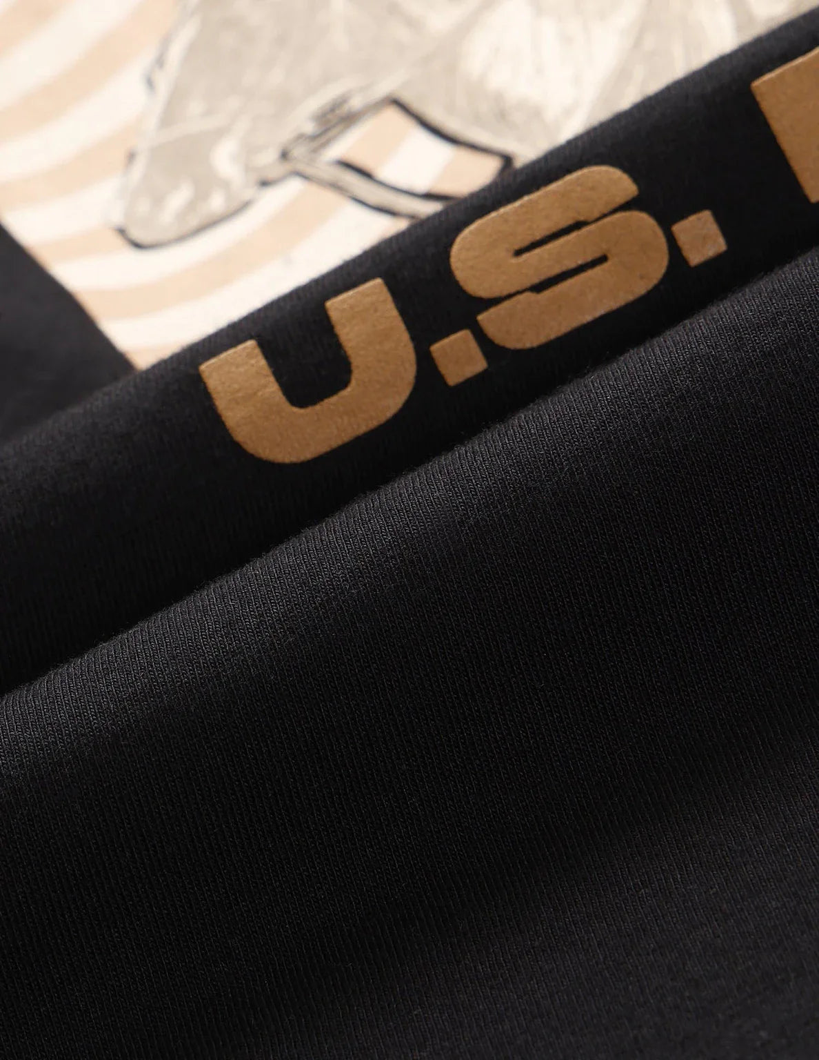 U.S. Polo Assn. Denim Co. Men Printed Round Neck Pure Cotton Black T-Shirt