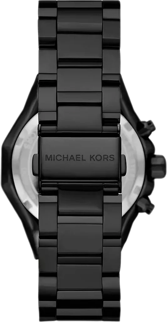 Michael Kors MK4692 Raquel Women’s Watch | Silver Dial Black Stainless Steel Bracelet | Rectangular Analog Luxury Watch