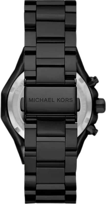 Michael Kors MK4692 Raquel Women’s Watch | Silver Dial Black Stainless Steel Bracelet | Rectangular Analog Luxury Watch