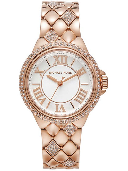 Michael Kors MK4810 Camille Women’s Watch | White Dial Rose Gold Stainless Steel | 33mm Analog Luxury Watch