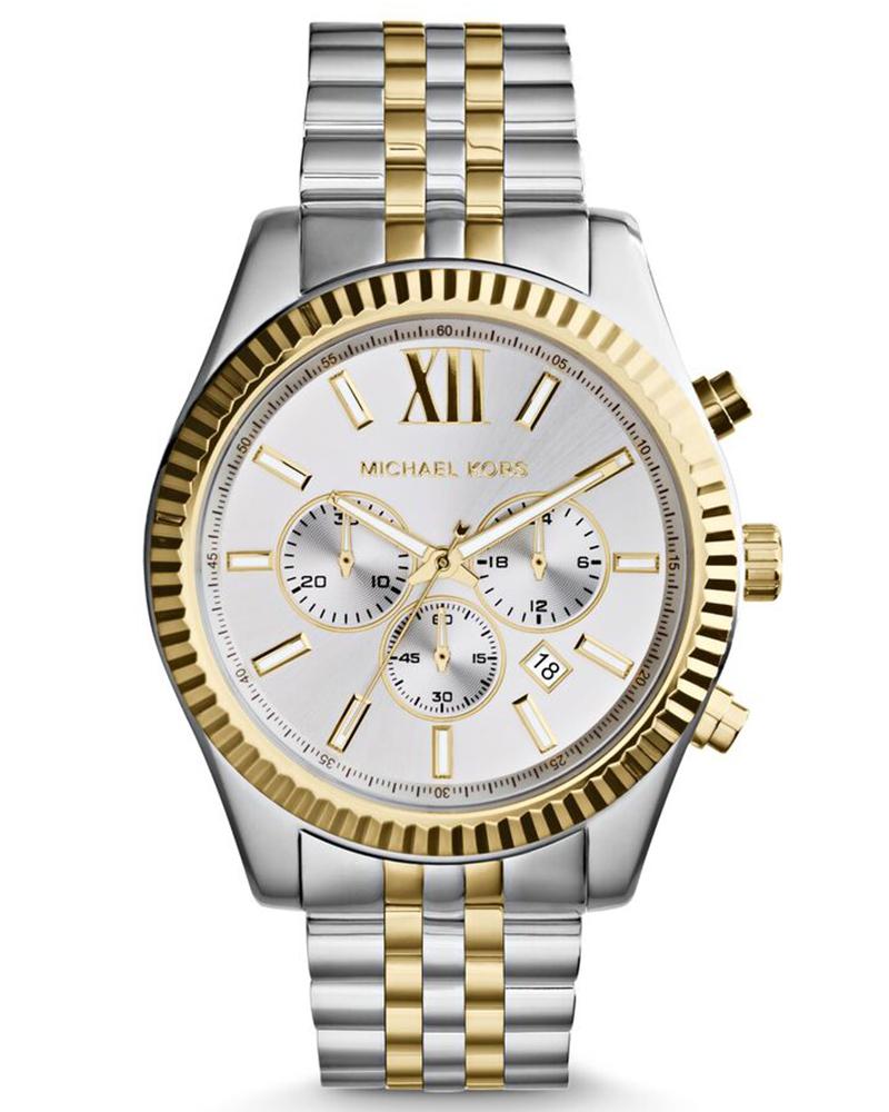Michael Kors MK8344 Lexington Men’s Watch | Two-Tone Chronograph | 45mm Stainless Steel Luxury Watch