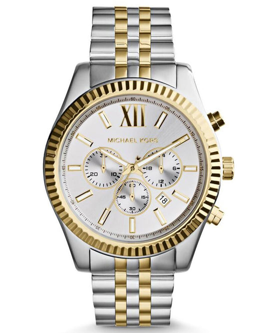 Michael Kors MK8344 Lexington Men’s Watch | Two-Tone Chronograph | 45mm Stainless Steel Luxury Watch
