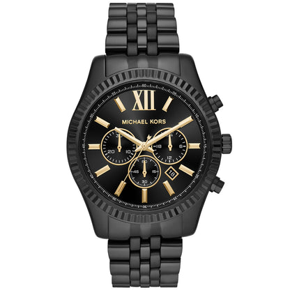 Michael Kors MK8603 Lexington Men’s Chronograph Watch – Black Stainless Steel Strap, Black Dial, 44mm Premium Luxury Watch
