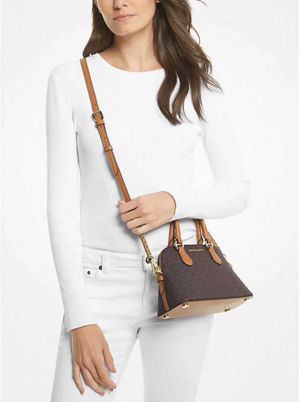 Michael Kors Veronica Extra-Small Logo Crossbody Bag – Brown/Acorn