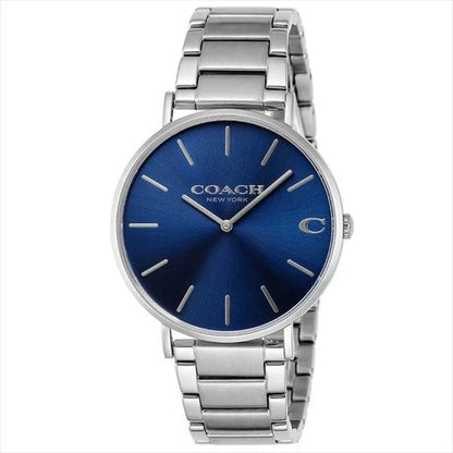 Coach Charles 14602429 Men’s Analog Watch – Blue Dial, Stainless Steel Strap, 41mm Quartz