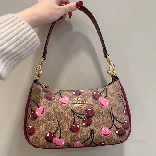 Coach Teri Mini Shoulder Bag Cherry Print Signature Canvas (CY694)