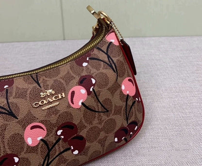Coach Teri Mini Shoulder Bag Cherry Print Signature Canvas (CY694)