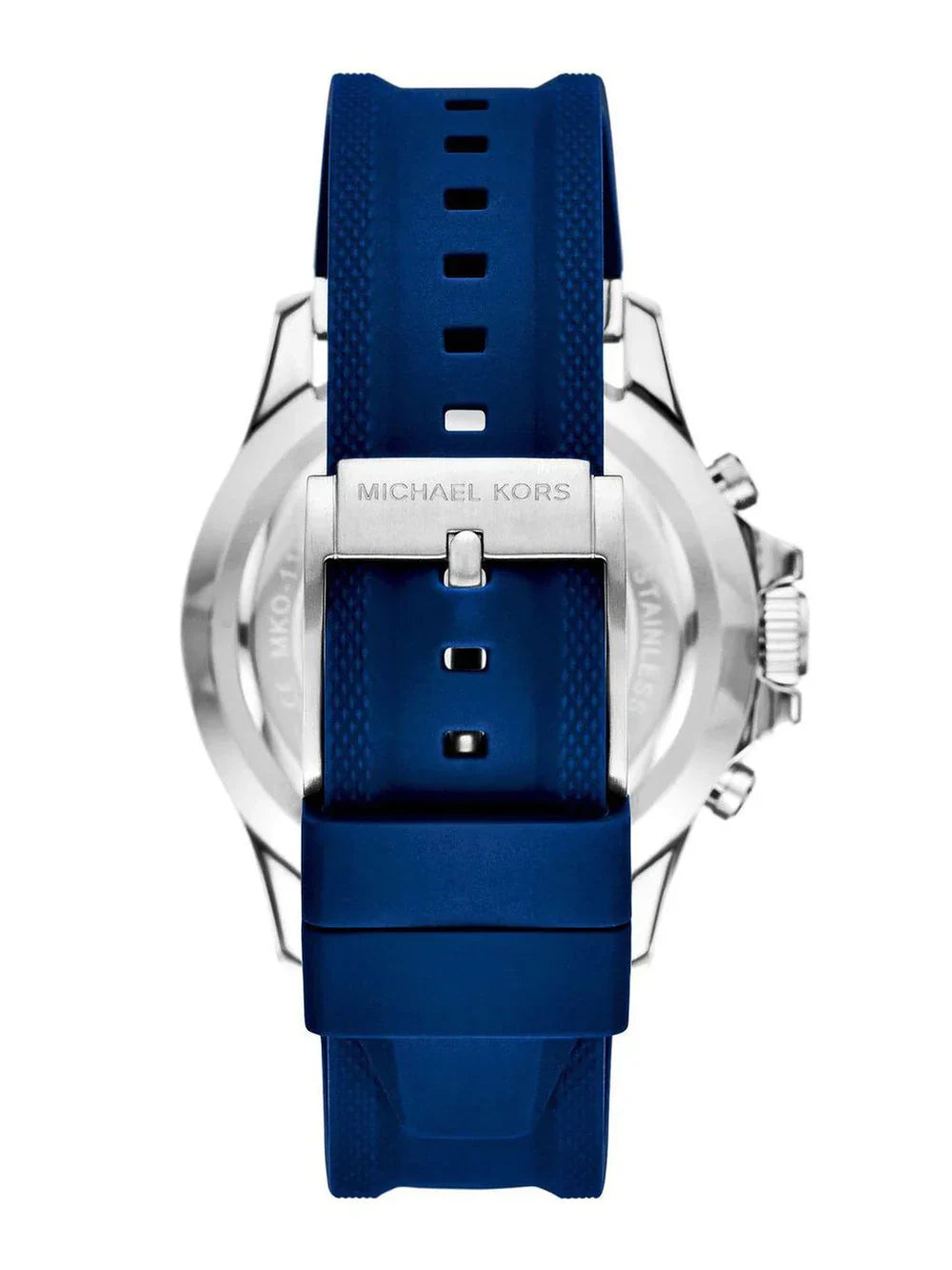 Michael Kors Everest MKO1160 Men’s Chronograph Watch – Black Dial, Blue Silicone Strap, 45mm Quartz