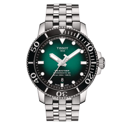 Tissot T1204071109101 Seastar 1000 Powermatic 80 | Green Dial Automatic Diver Watch | 300m Swiss Made Luxury Watch