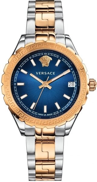 Versace V12060017 Hellenyium Women’s Watch | Blue Dial Two-Tone Stainless Steel | Swiss Quartz 35mm Luxury Watch