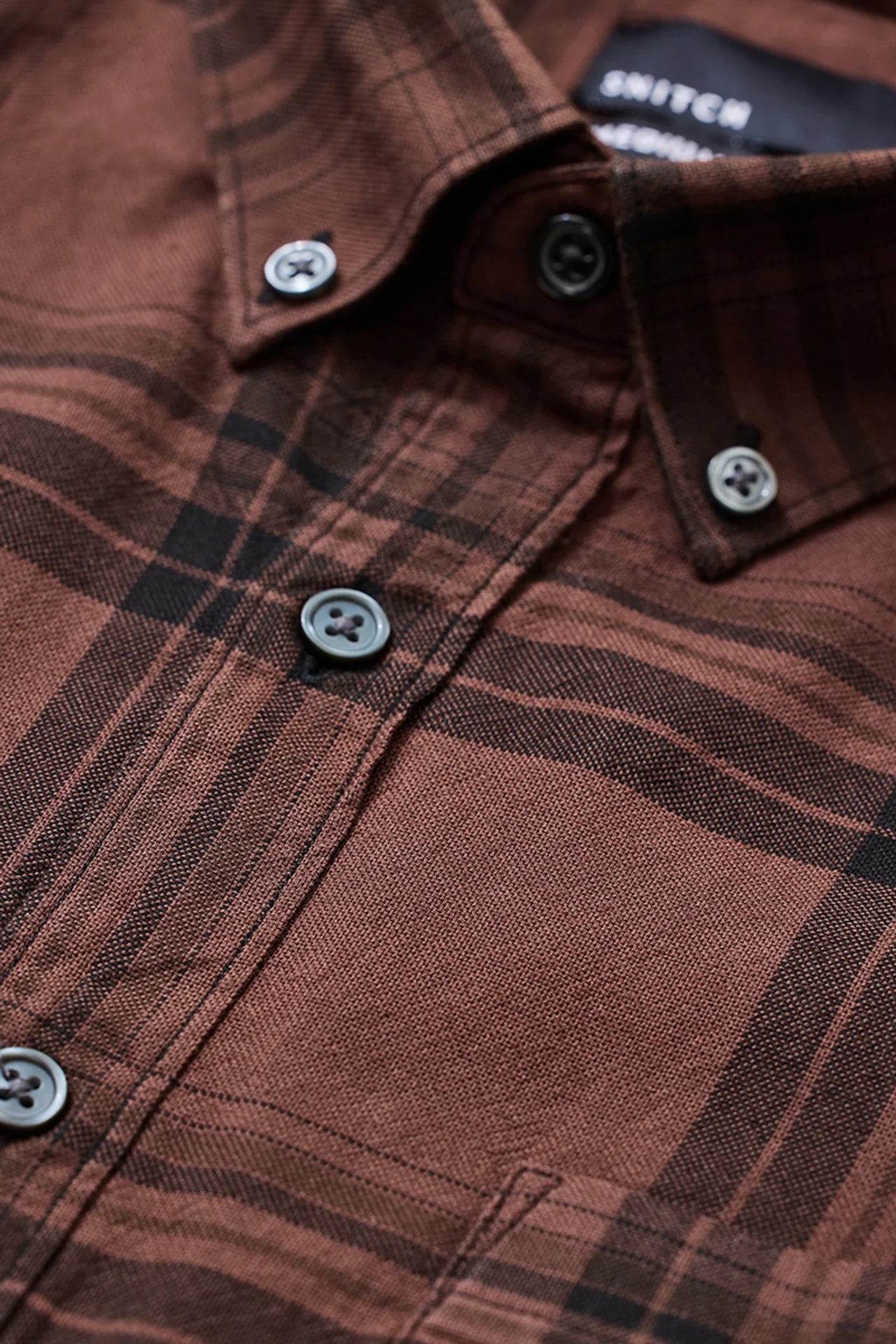 Snitch Brown Slim Fit Checkered Shirt for Men